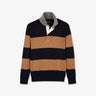 Pull marron rayé à col polo