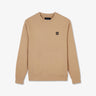 Sweat beige uni à col rond