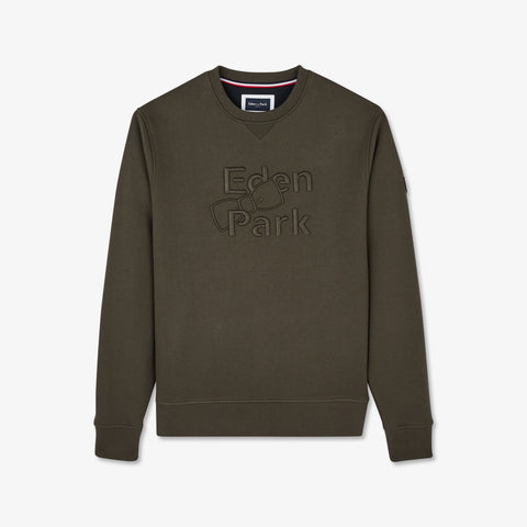Khaki sweatshirt with embossed Eden Park embroidery - Image 2