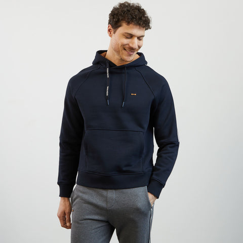 Sweat bleu foncé à capuche détails Eden Park flockés - Image 3