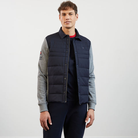 Sweat bleu foncé zippé colorblock bimatière XV de France - Image 1