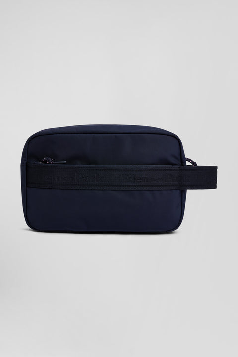 Navy blue jacquard Eden Park toiletry pouch - Image 2
