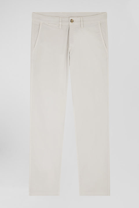 Pantalon chino camel en gabardine de coton stretch coupe Regular - Image 2