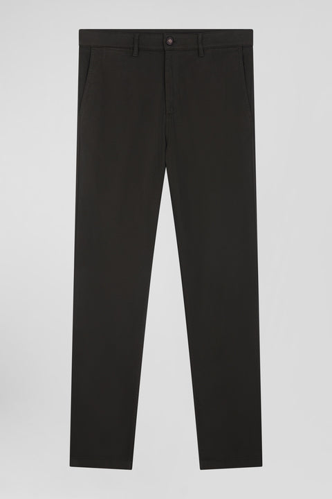 Pantalon chino en piqué de coton stretch et modal kaki coupe Regular - Image 2
