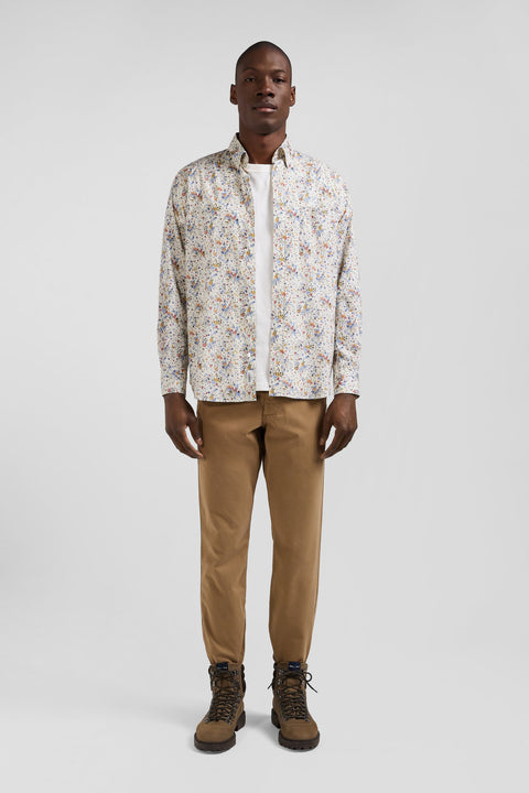 Chemise en popeline de coton imprimé floral coupe Regular - Image 1