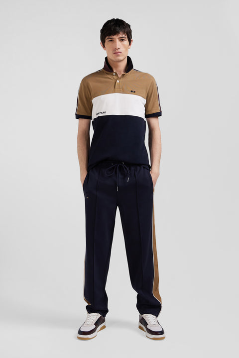 Hazelnut cotton-blend jogging pants Regular fit Leg piping - Image 1