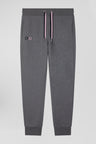 Pantalon jogging en molleton coton gratté gris coupe Regular