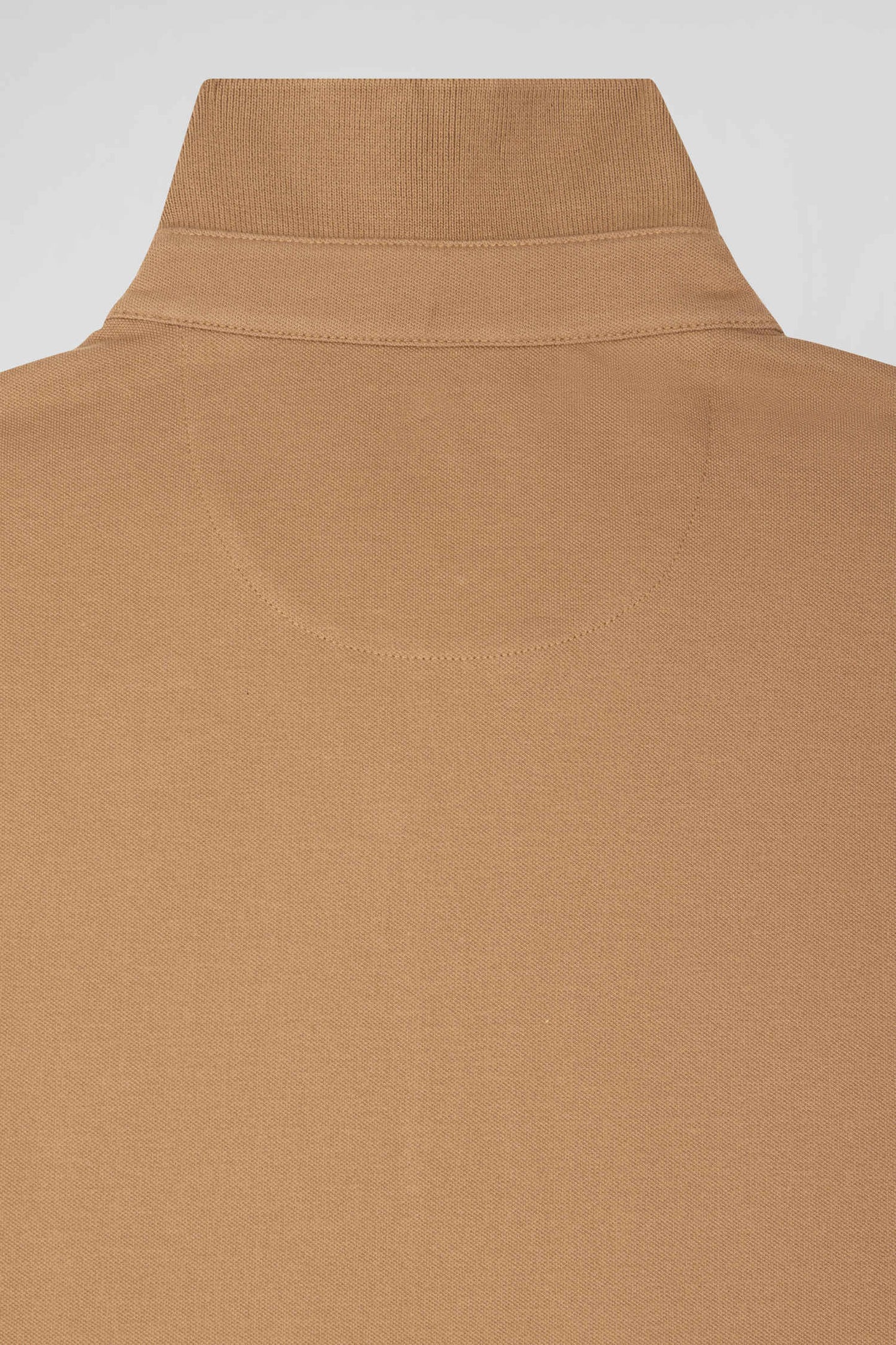 Polo manches courtes en coton stretch noisette coupe Slim