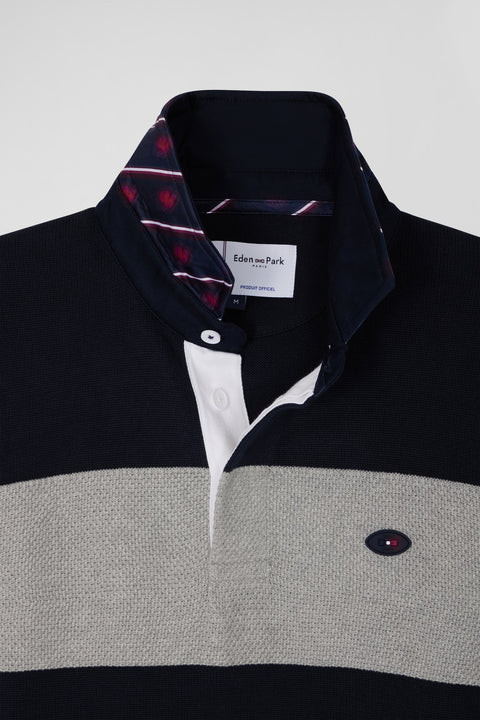 Grey cotton V-neck jumper regular fit - Image 3