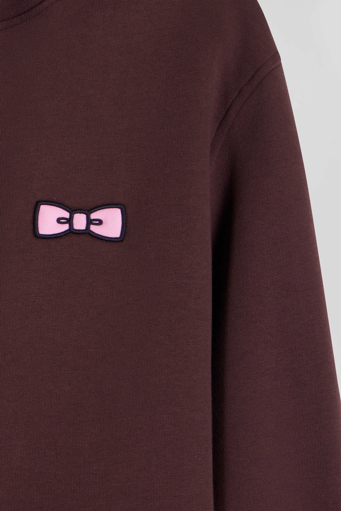 Regular burgundy brushed cotton fleece hoodie with Eden Park embroidery