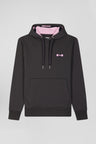 Sweatshirt à capuche en molleton marron broderie Eden Park coupe Regular