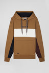 Sweatshirt à capuche colorblock en coton noisette coupe Relaxed