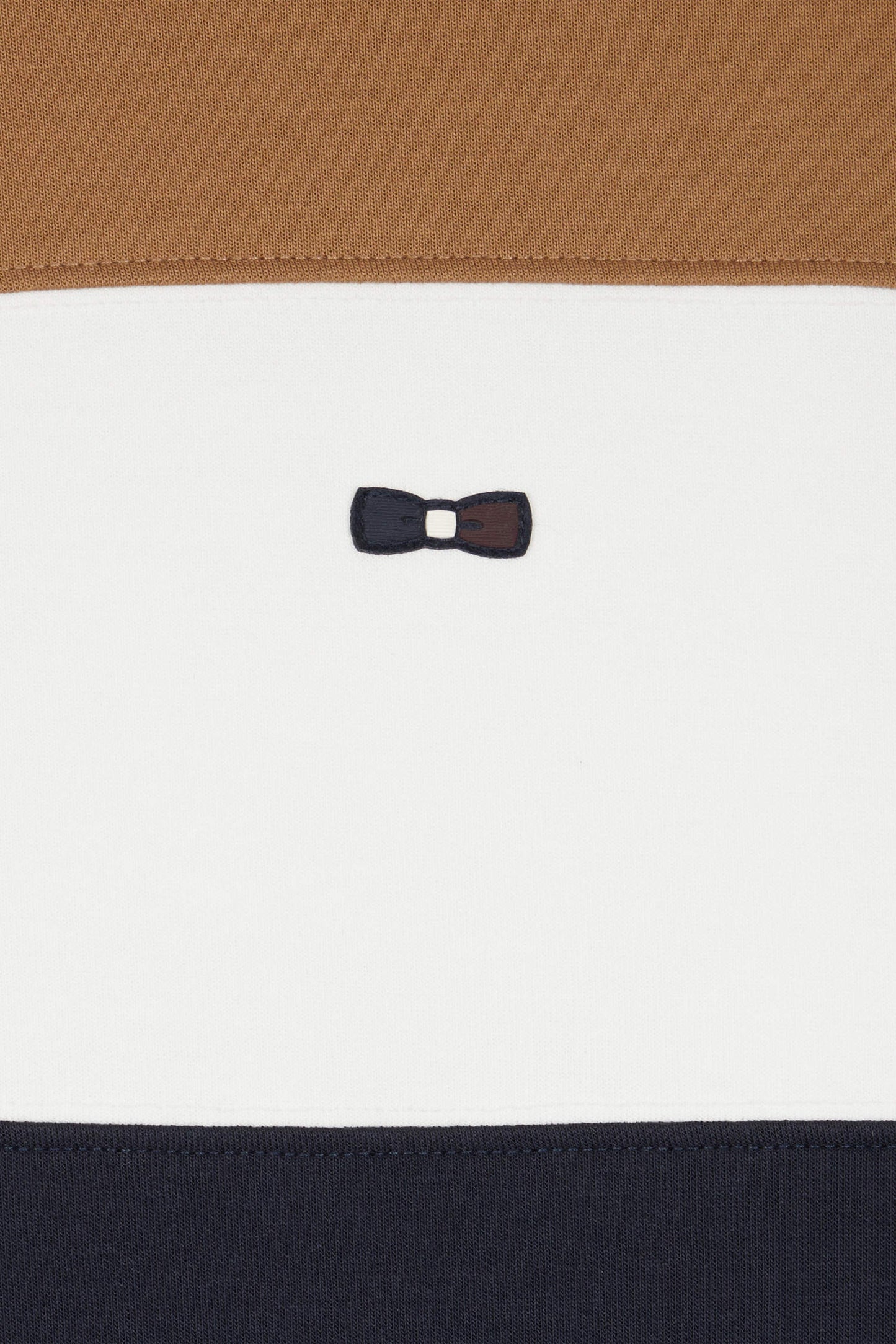 Sweatshirt zippé colorblock en coton mélangé noisette coupe Regular