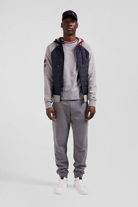 Sweatshirt à capuche zippé XV de France en coton mélangé et parmenture gris coupe Regular - Image 1