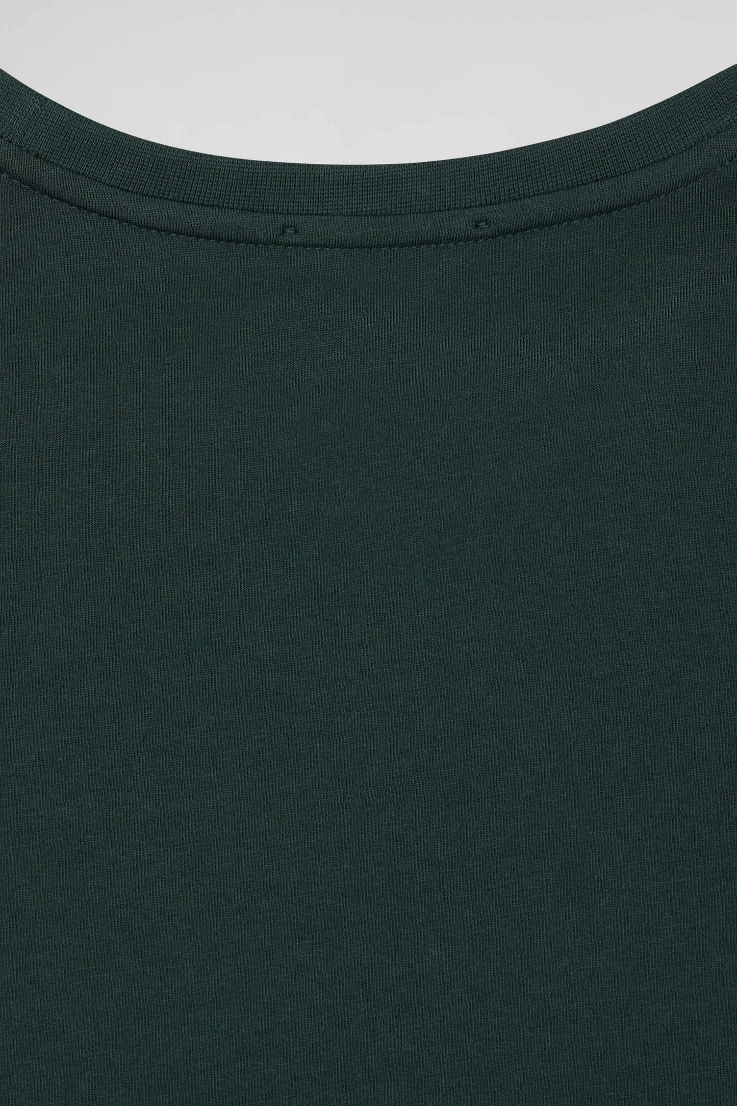 T-shirt manches courtes en coton Pima uni vert coupe Regular