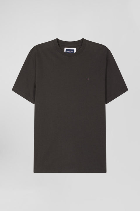 T-shirt manches courtes en coton kaki patch dos coupe Regular - Image 2