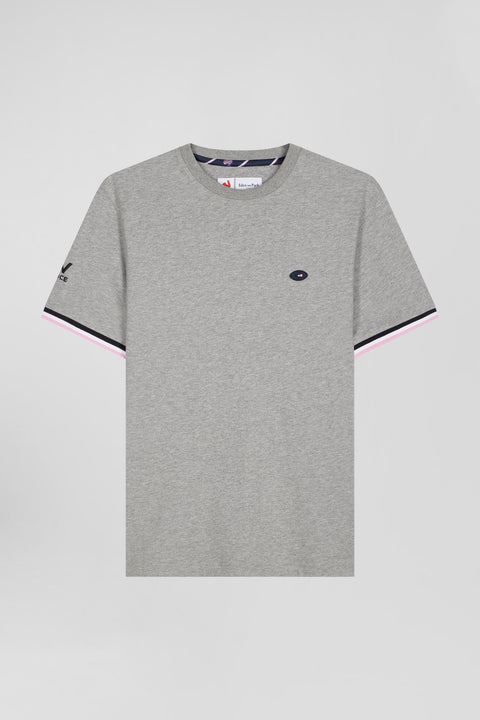 T-shirt manches courtes en coton gris broderie XV de France coupe Regular - Image 2