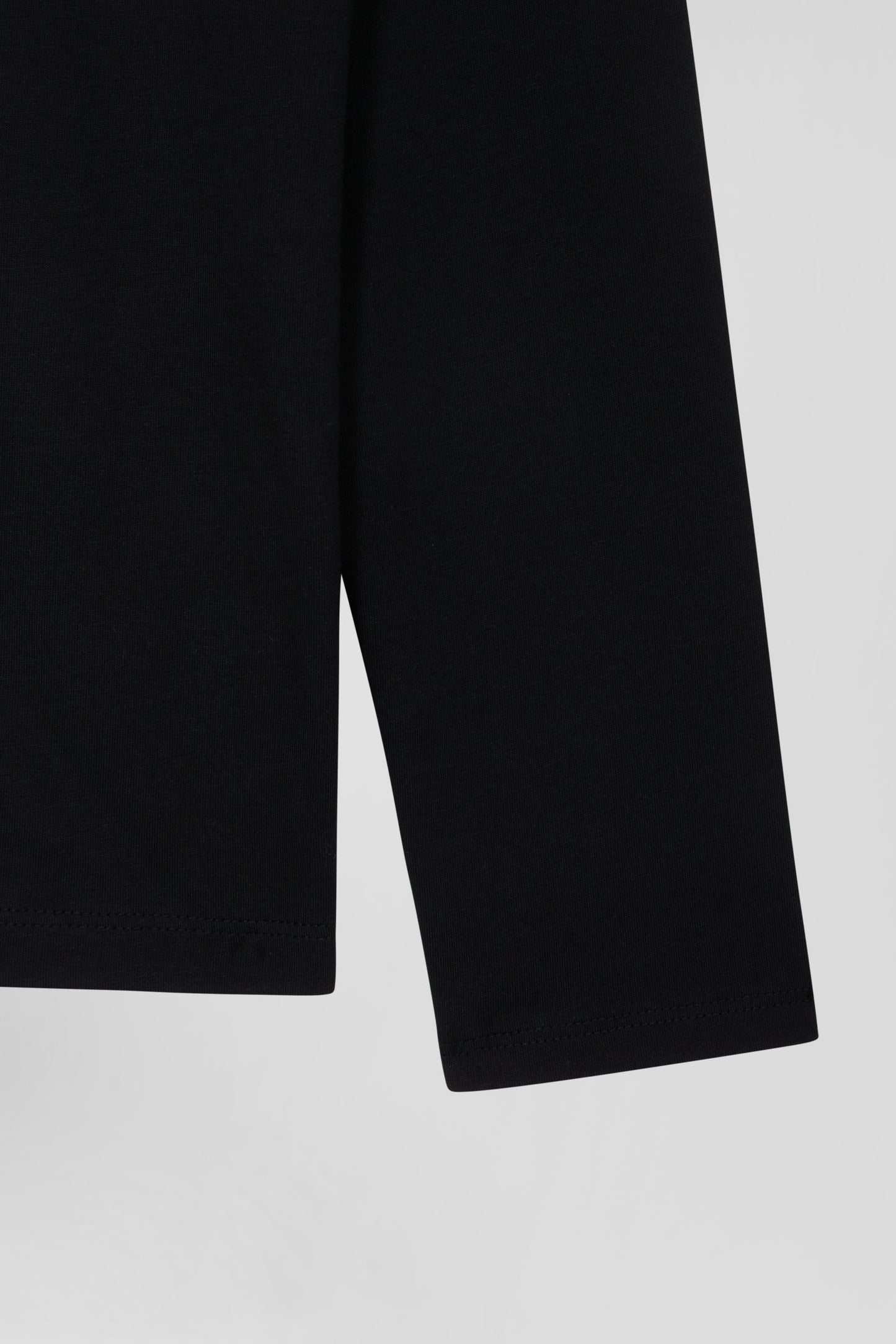 T-shirt manches longues à col rond en coton noir