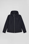 Navy blue hooded zip-up jacket
