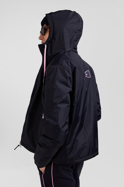 Navy blue hooded windbreaker jacket - Image 3
