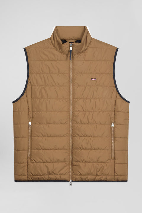 Sleeveless quilted down jacket with hazelnut stand-up collar - Image 2