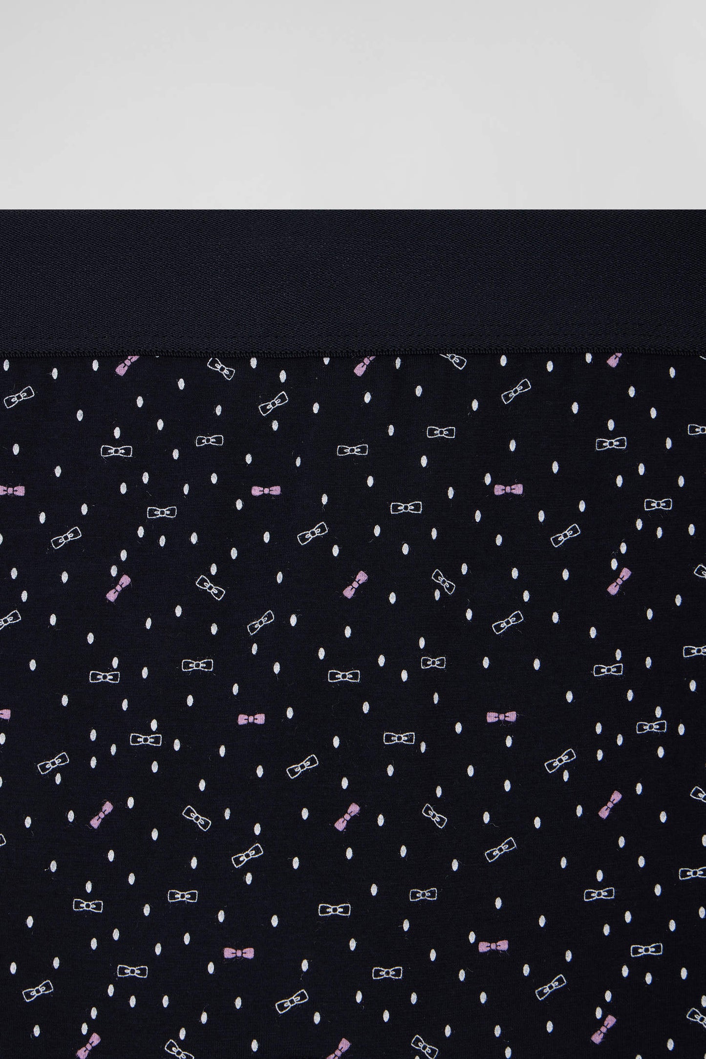 Boxer en coton stretch bleu marine micro-motifs nœuds papillon