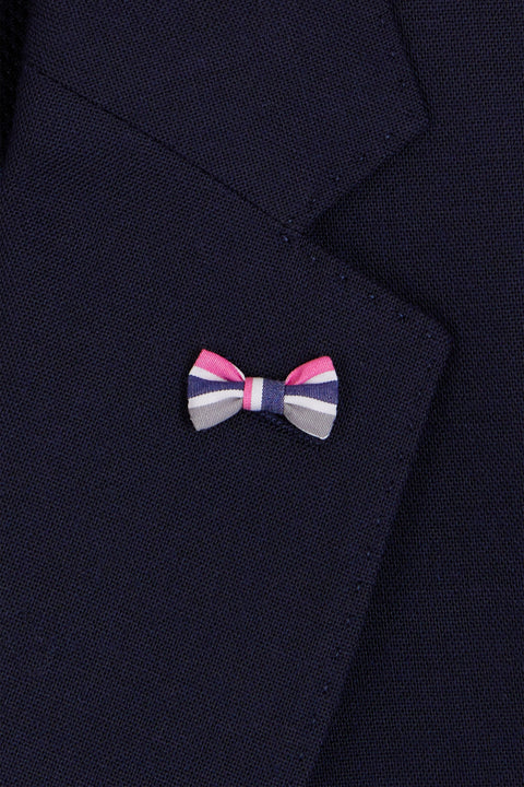 Veste en laine mélangée marine à doublure cerclée coupe Modern - Image 3