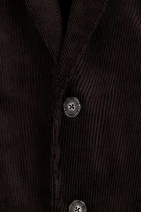 Brown stretch cotton velvet jacket Modern fit - Image 3