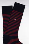 Chaussettes rayées en coton mélangé bordeaux