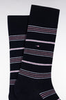 Chaussettes rayées en coton mélangé bleues