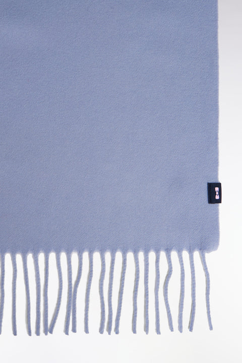 Écharpe frangée en laine vierge ciel - Image 2