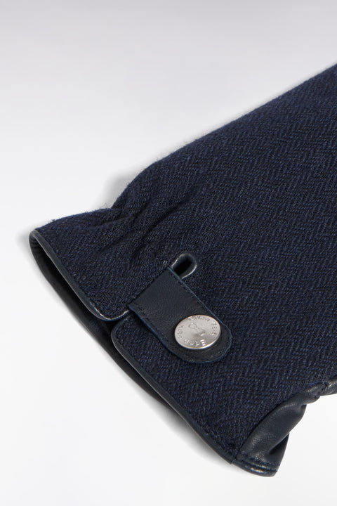 Gants cuir et chevrons marine - Image 2