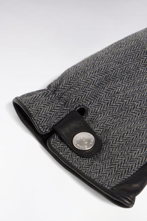 Gants cuir et chevrons noirs - Image 2