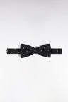 Black silk bow tie with flower micropatterns