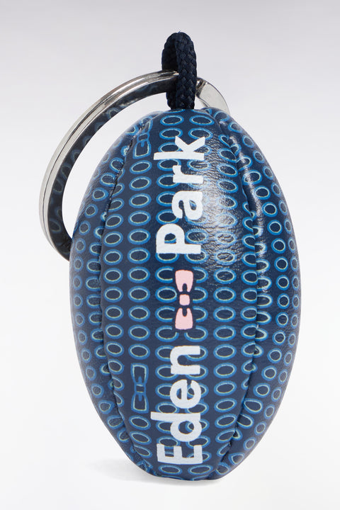 Rugby ball key ring with navy micropatterns - Image 1