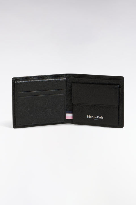 Italian wallet in black grained leather - Image 3