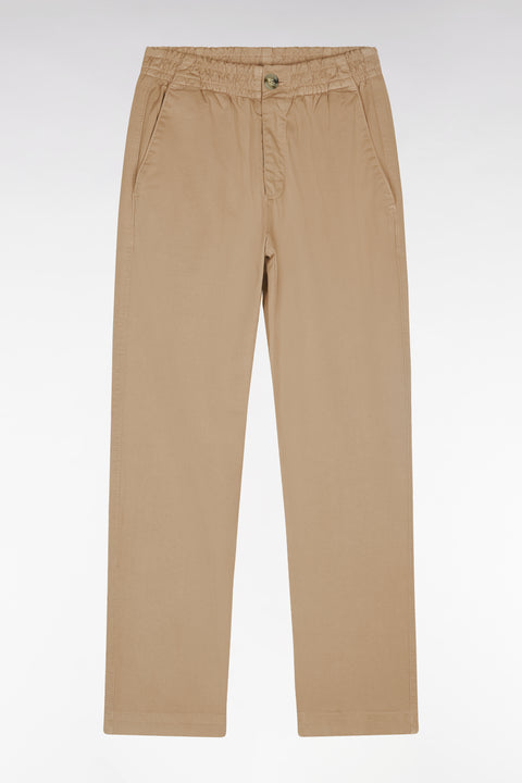 Pantalon chino sans plis en coton stretch camel - Image 1
