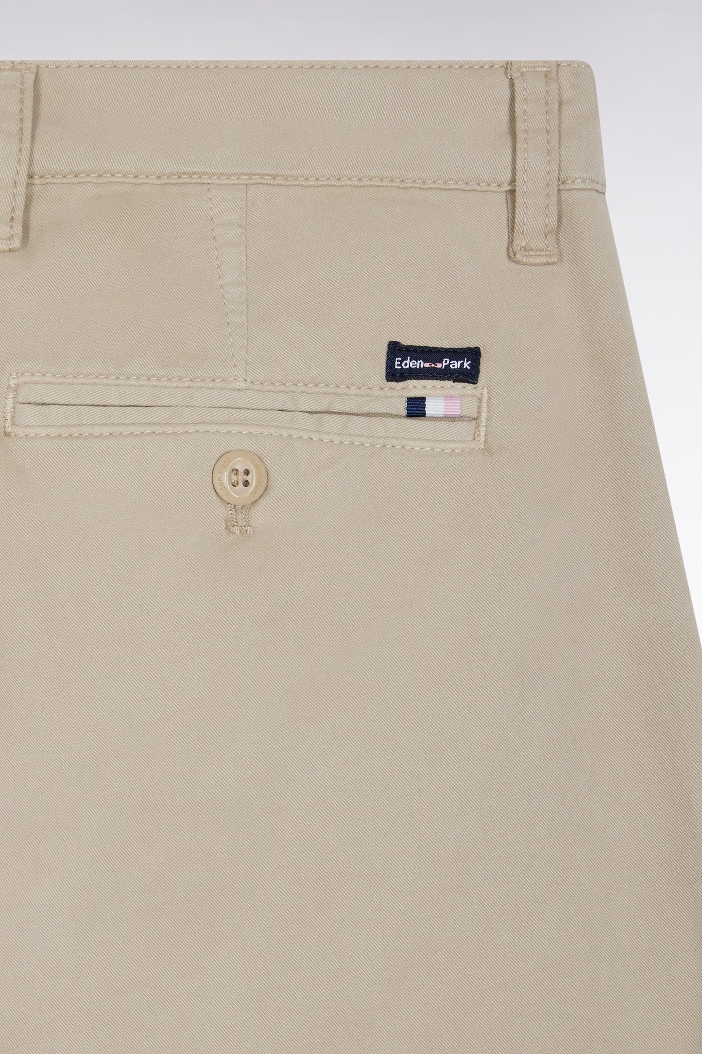 Pantalon chino sans plis en coton stretch beige