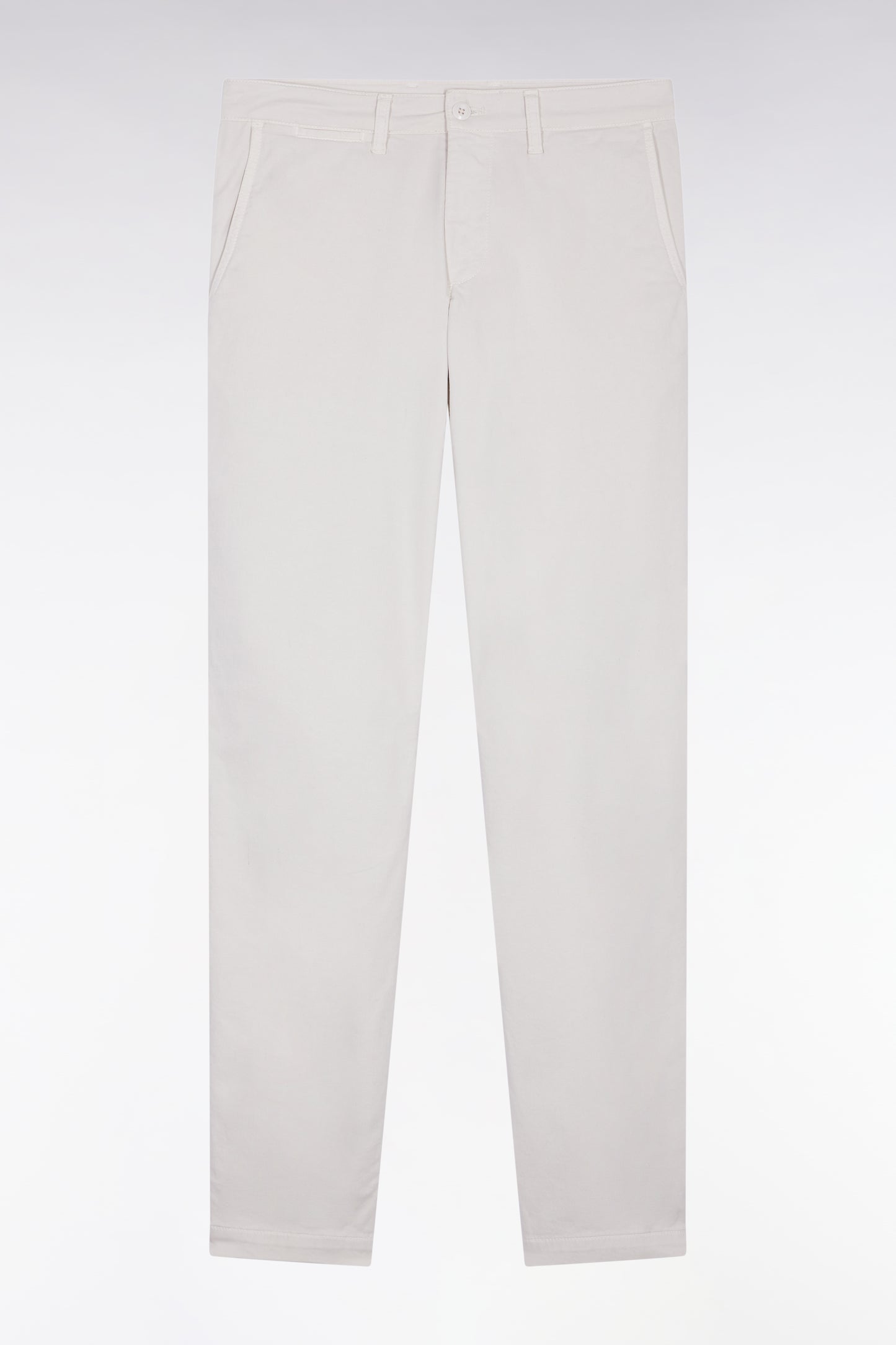 Pantalon chino sans plis en coton stretch écru