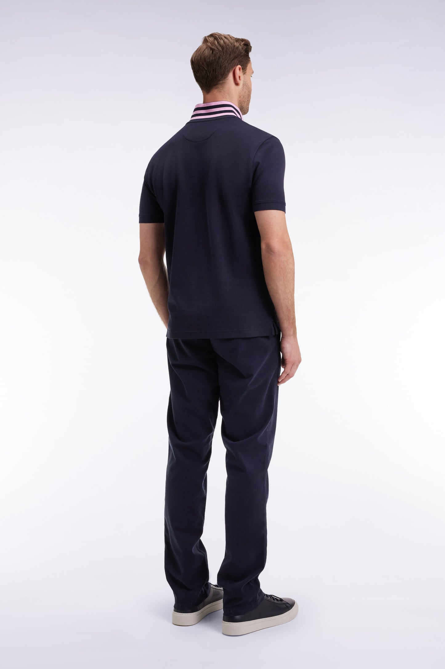 Pantalon chino sans plis en coton stretch marine