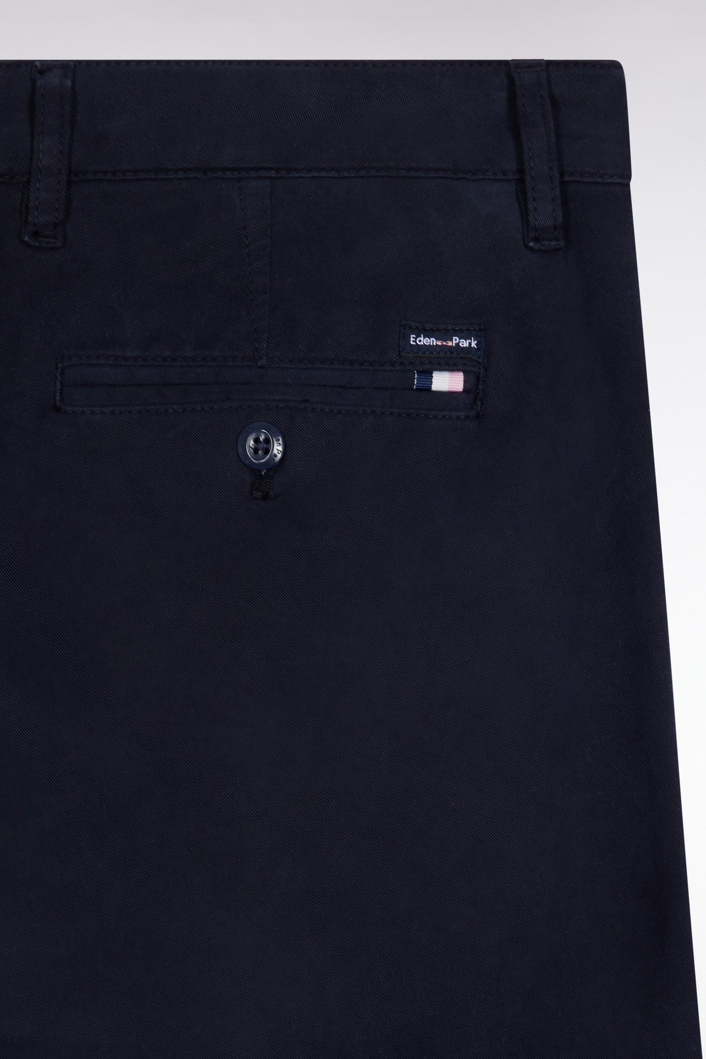 Pantalon chino sans plis en coton stretch marine