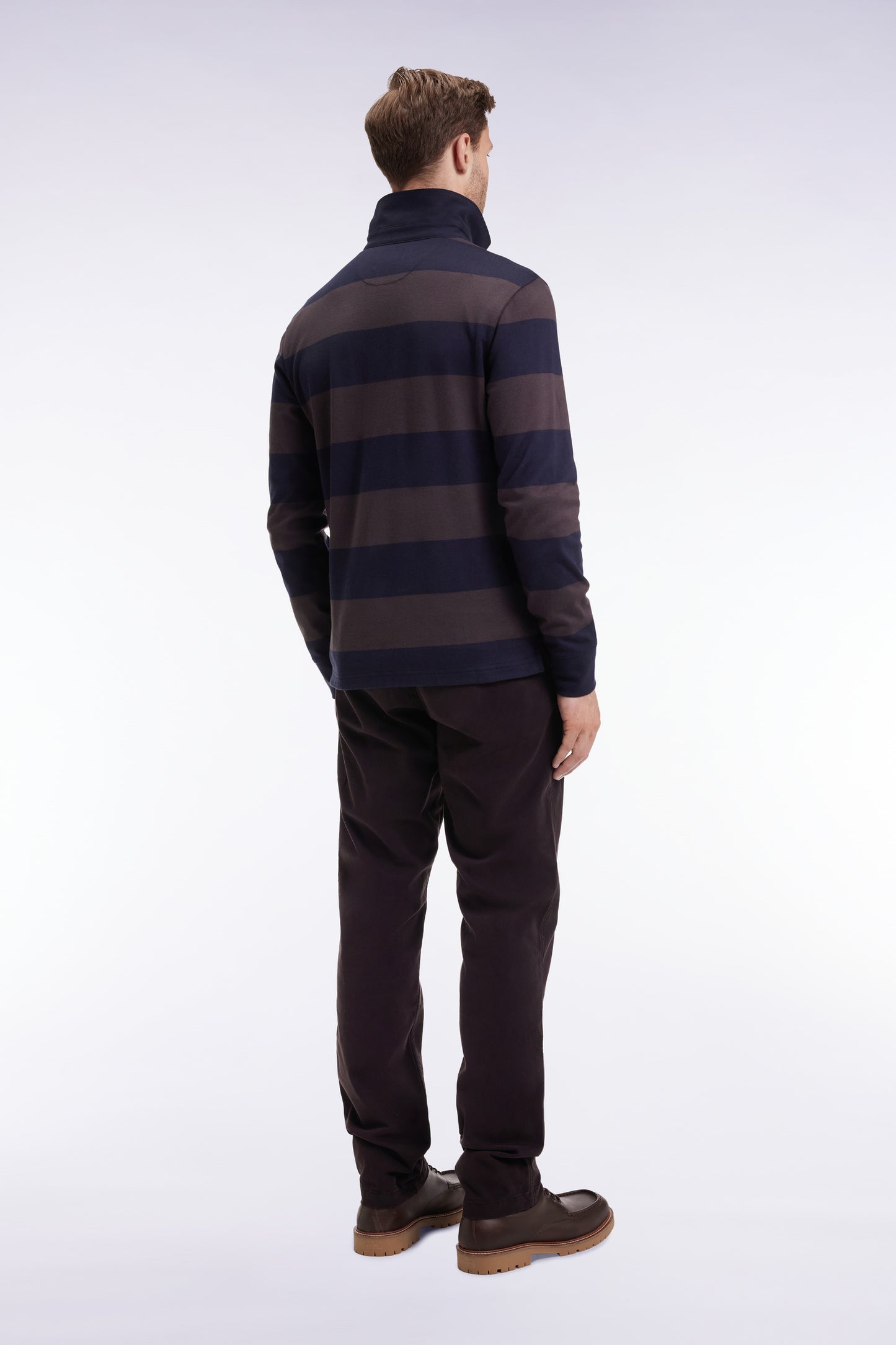 Pantalon chino sans plis en coton stretch marron