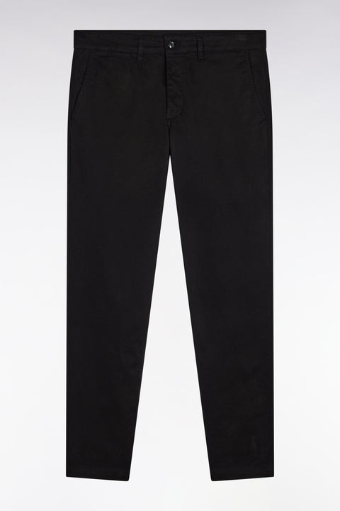 Pleatless chino pants in black stretch cotton - Image 2