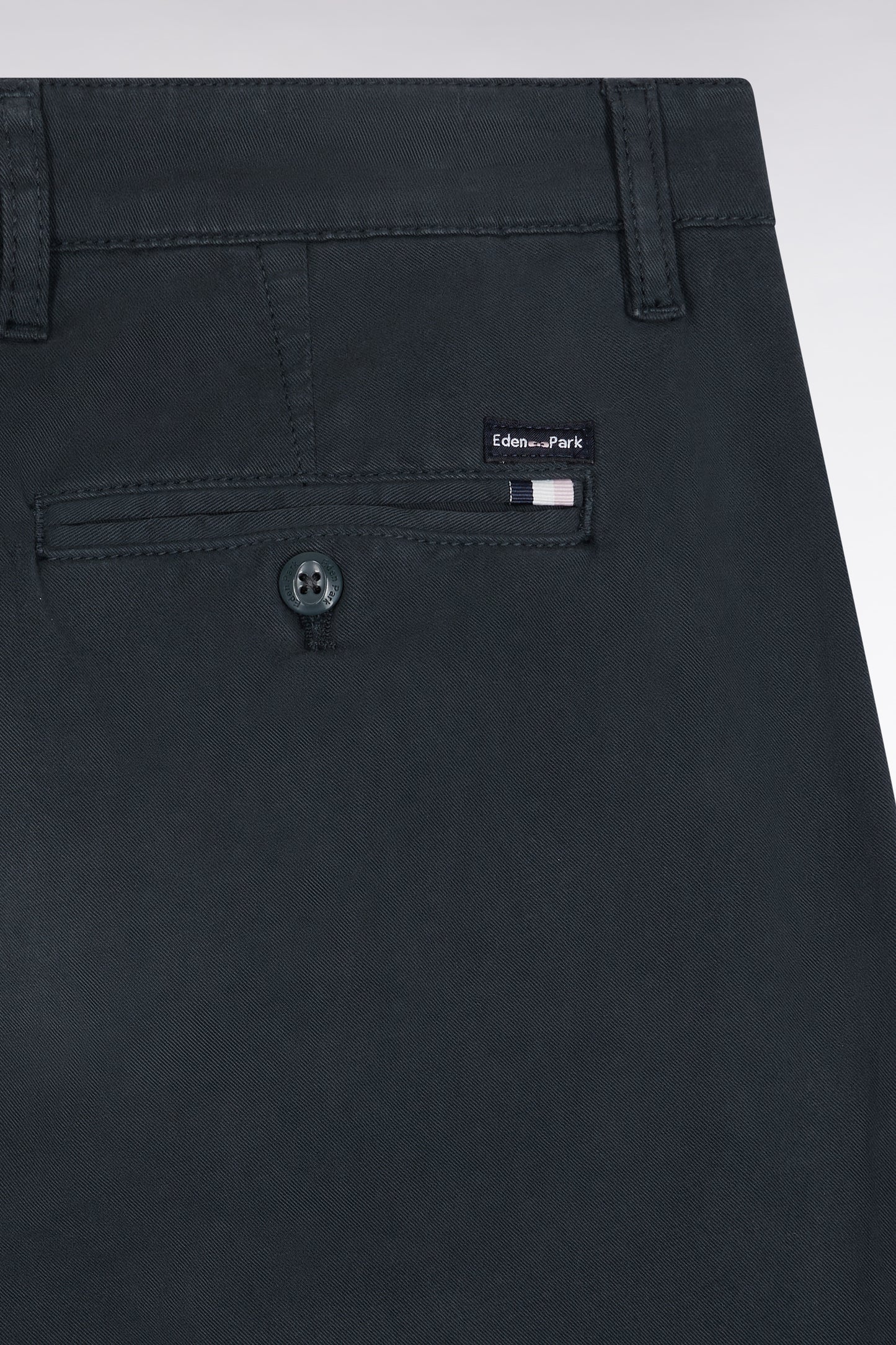 Pantalon chino sans plis en coton stretch vert bouteille
