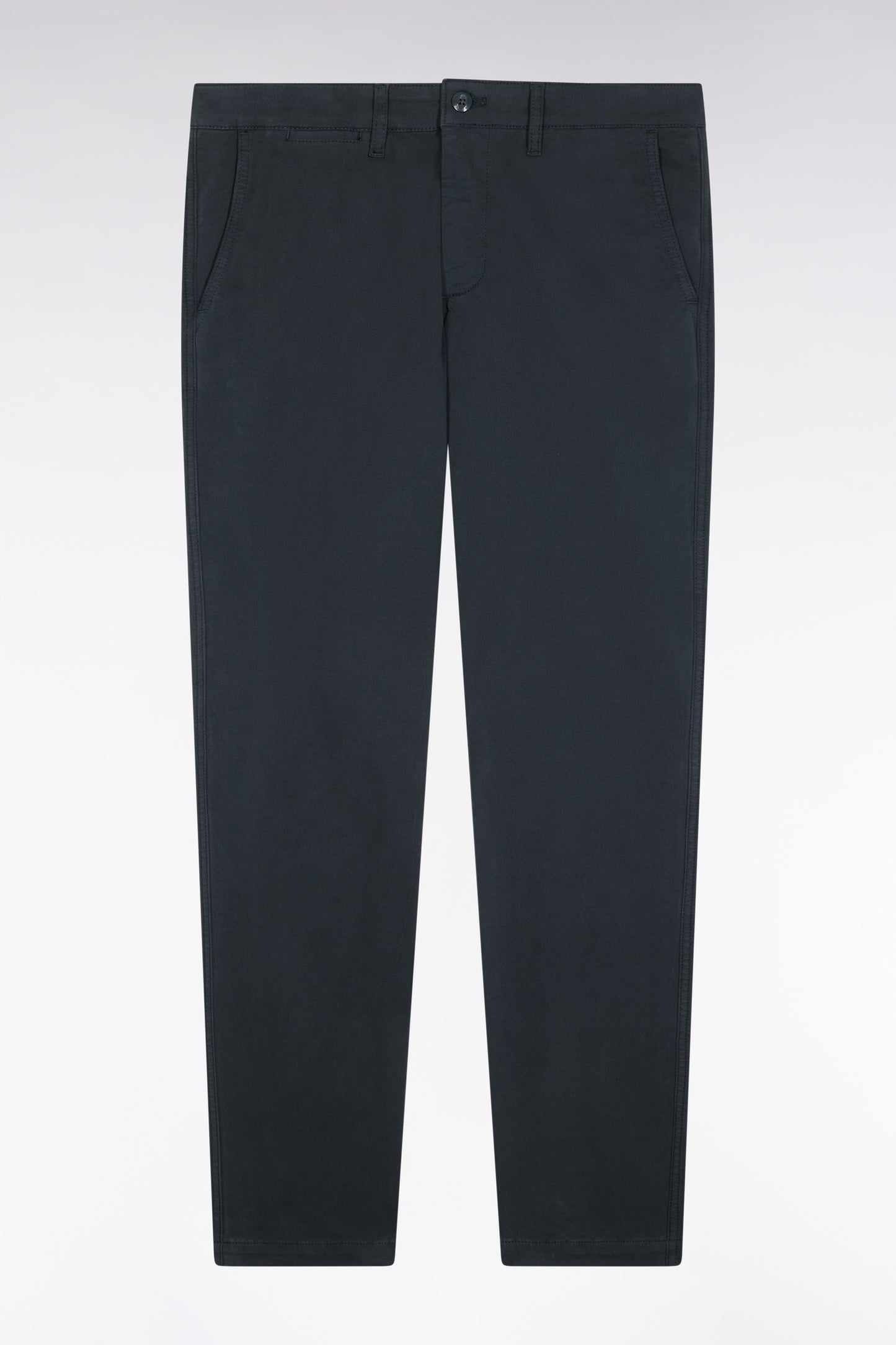 Pantalon chino sans plis en coton stretch vert bouteille