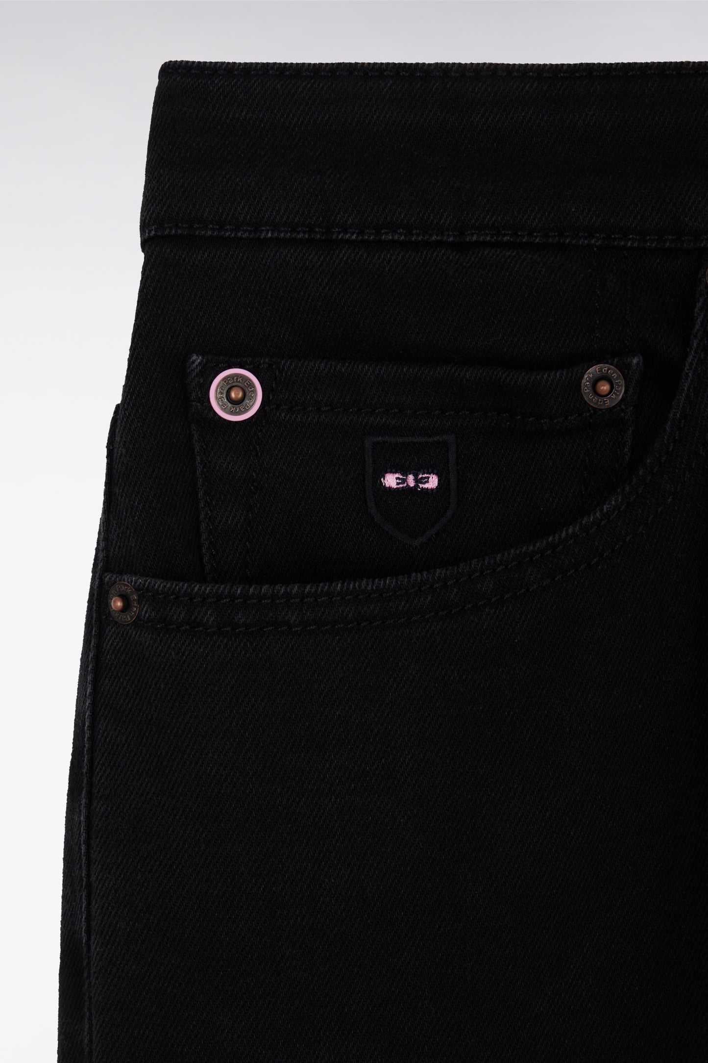 Jean 5 poches en denim stretch mélangé noir coupe Regular