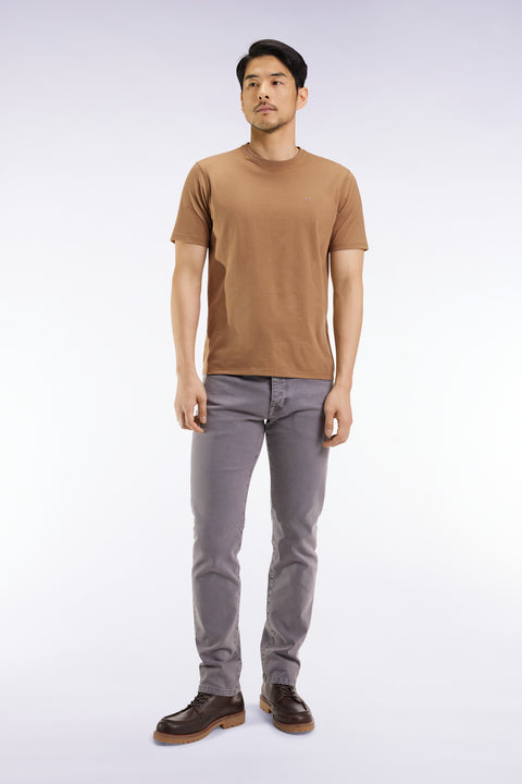 5-pocket jeans in beige stretch cotton - Image 3