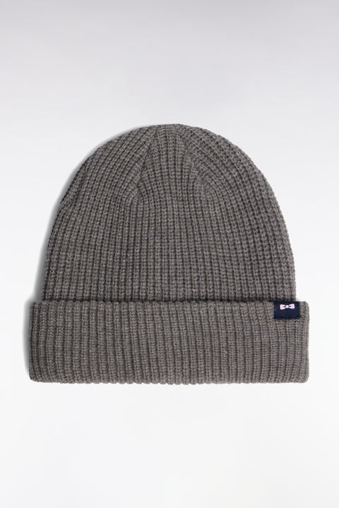 Grey cotton blend beanie - Image 1