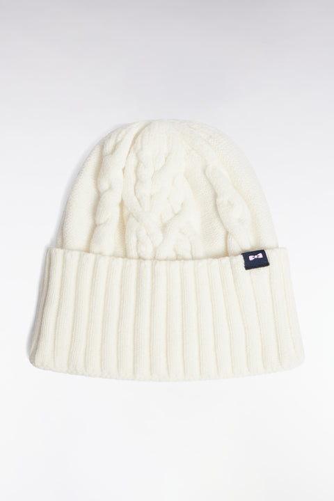 Ecru cable knit hat - Image 1