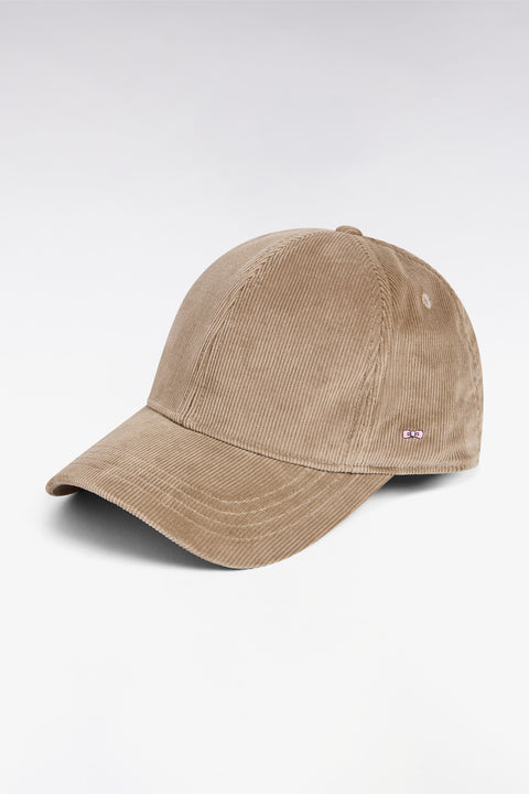 Casquette en velours côtelé beige - Image 1